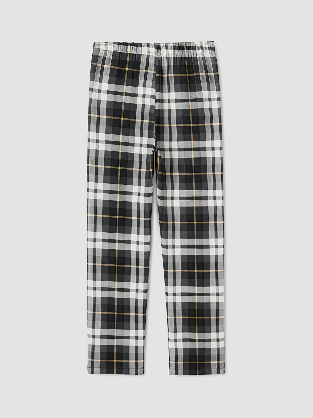 Gri Regular Fit Ekose Erkek Pijama Takım-4
