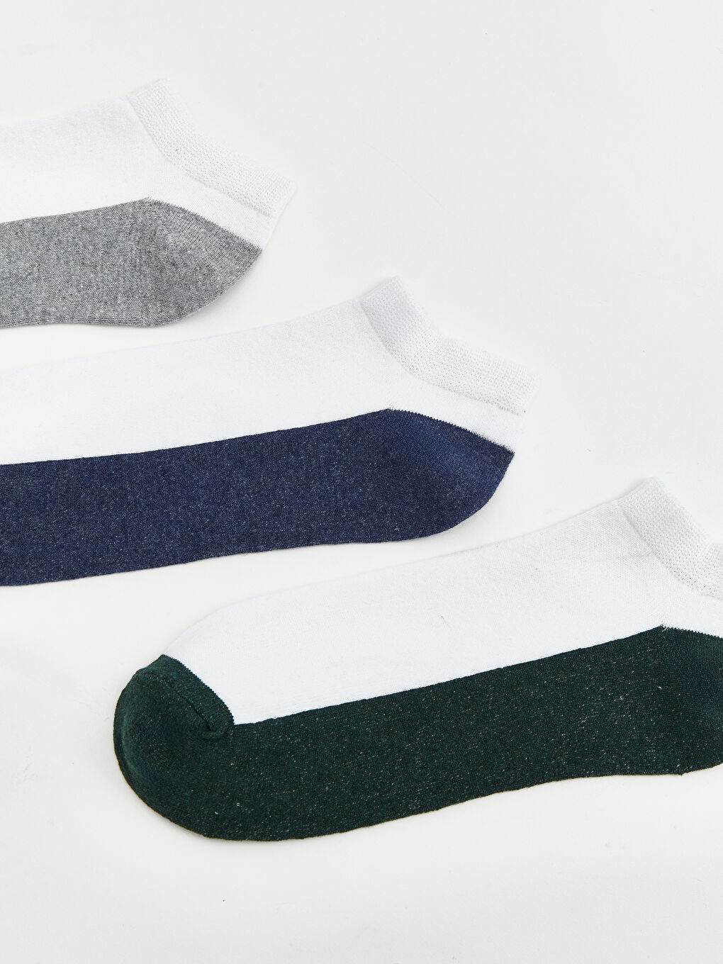 Beyaz Erkek Sneaker Çorap 3'lü-1