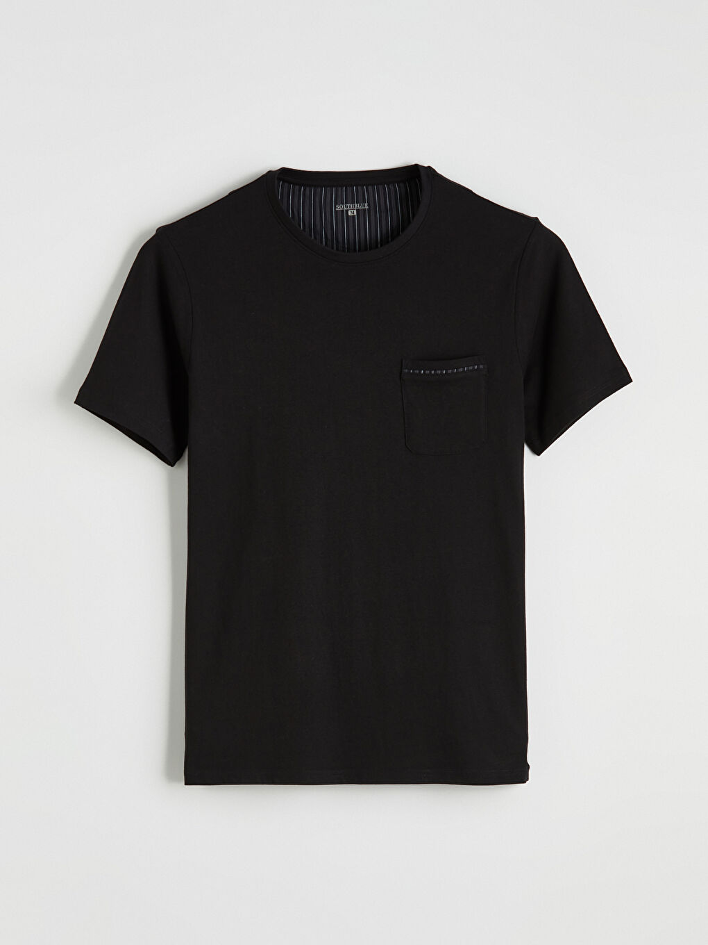 طقم بيجامة رجالي مخطط بياقة دائرية-4