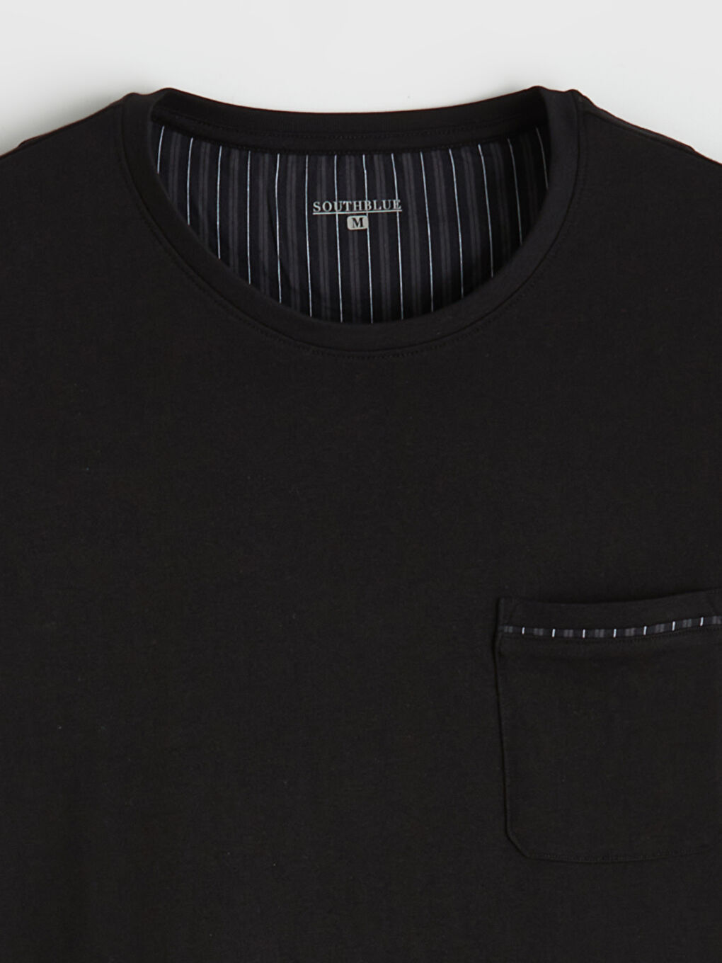 طقم بيجامة رجالي مخطط بياقة دائرية-6