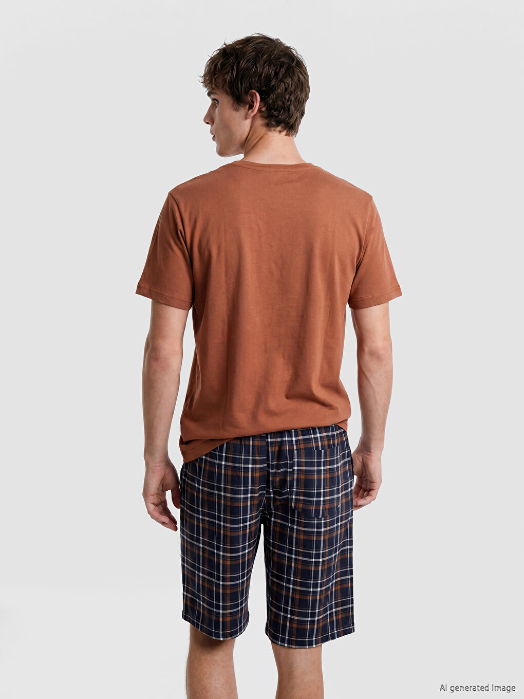 Regular Fit Printed Men's Shortie Pyjamas Set-3