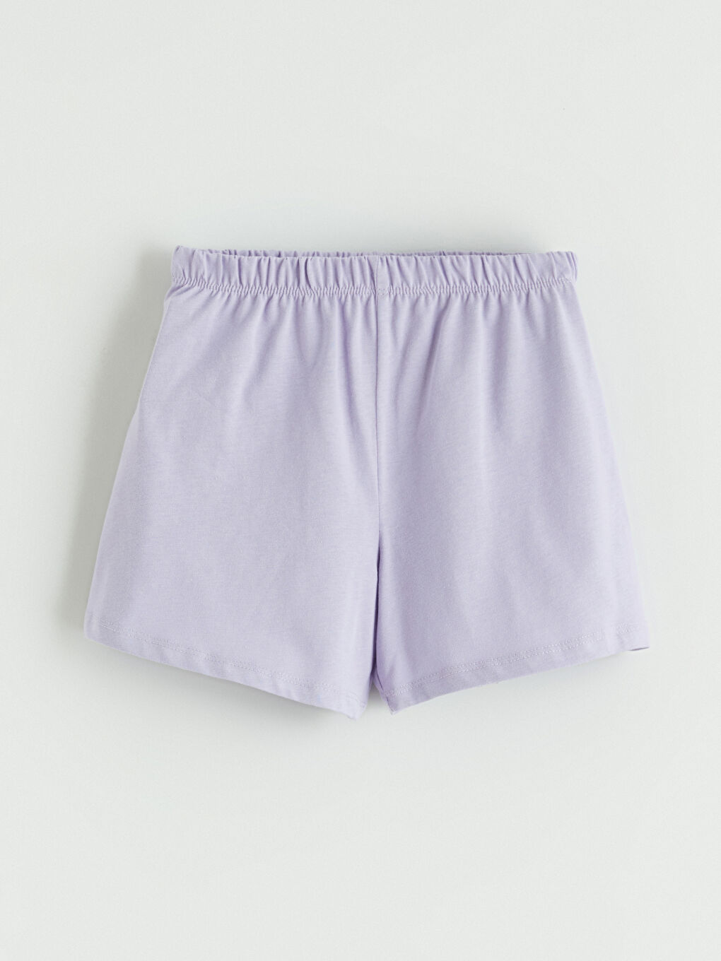 Lila Baskılı Kız Çocuk Şortlu Pijama Takımı-4