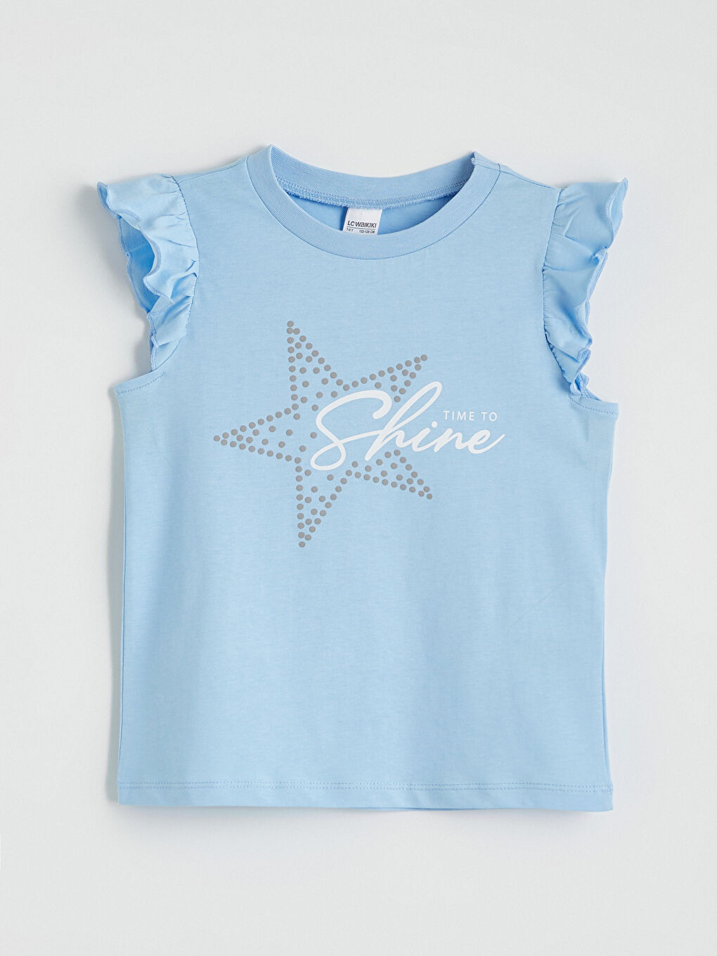 Mavi Baskılı Kız Çocuk Şortlu Pijama Takımı-1