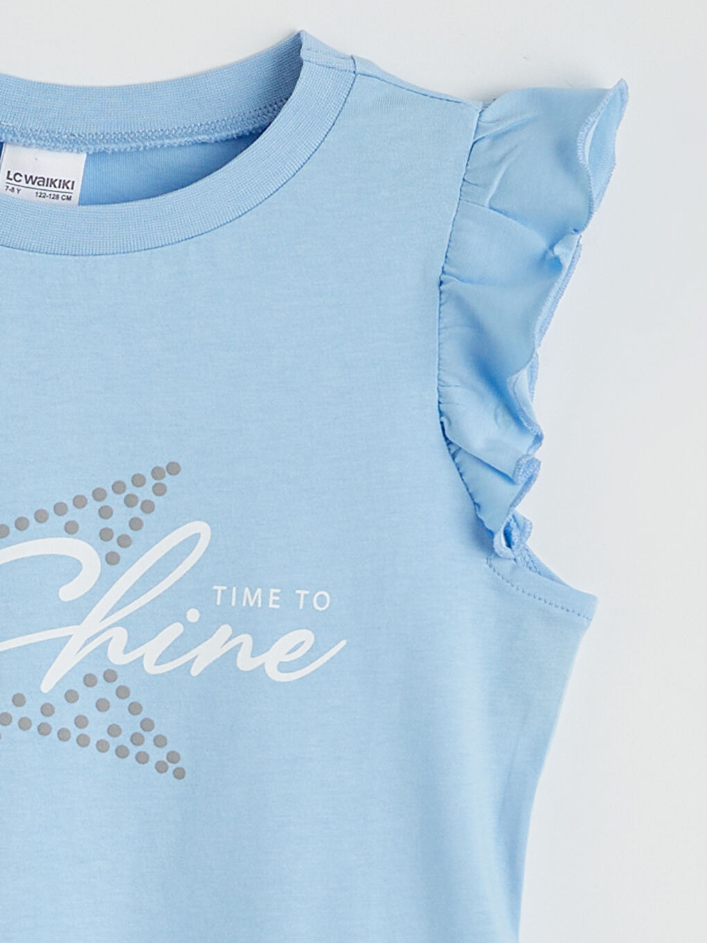 Mavi Baskılı Kız Çocuk Şortlu Pijama Takımı-2