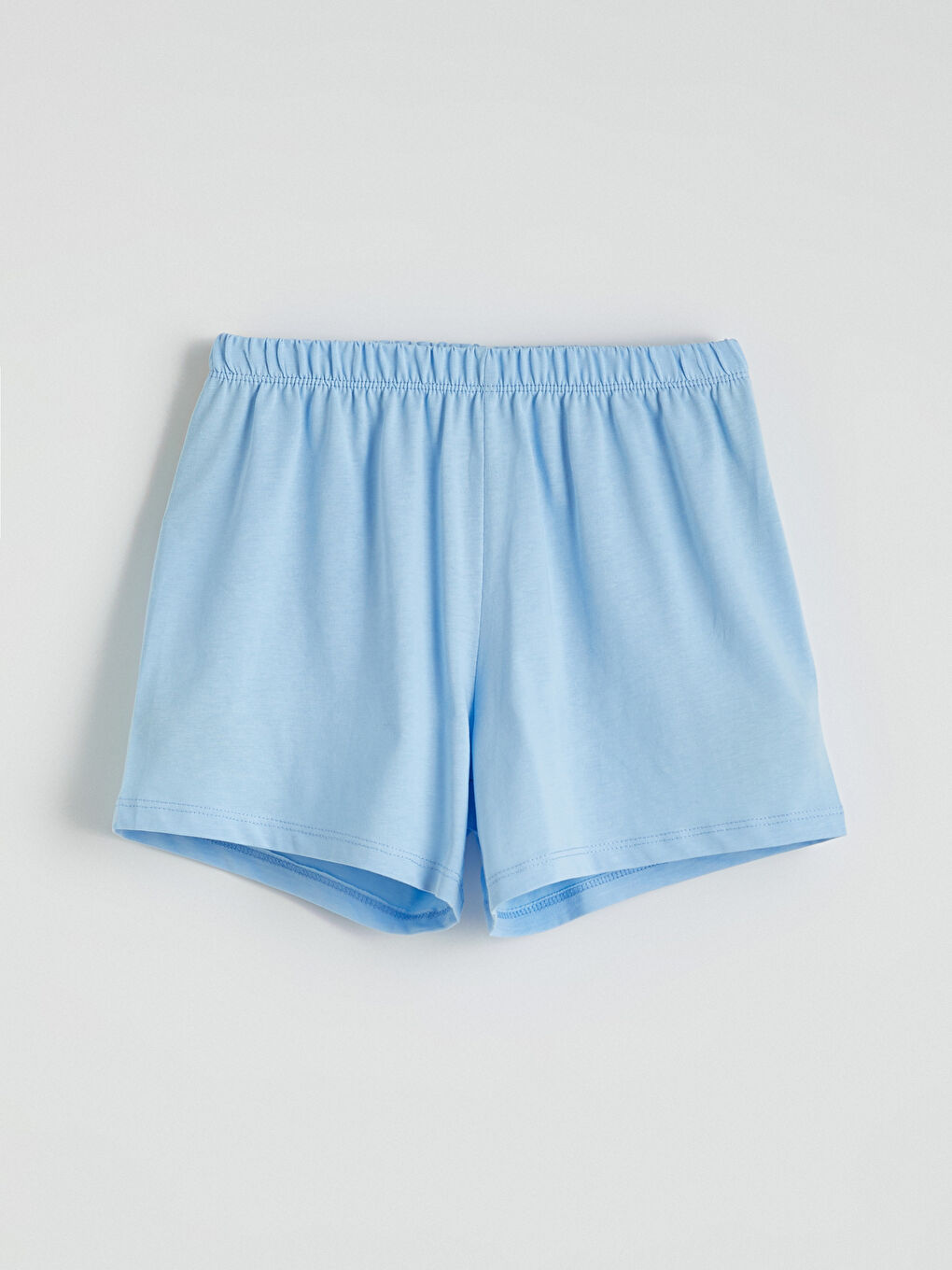 Mavi Baskılı Kız Çocuk Şortlu Pijama Takımı-4