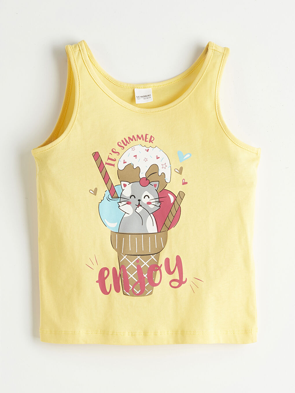 Sarı Baskılı Kız Çocuk Şortlu Pijama Takımı-1