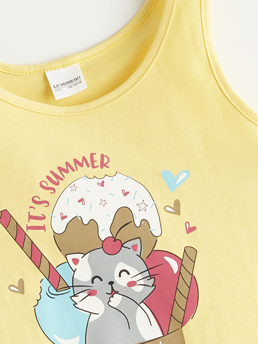 Sarı Baskılı Kız Çocuk Şortlu Pijama Takımı-2