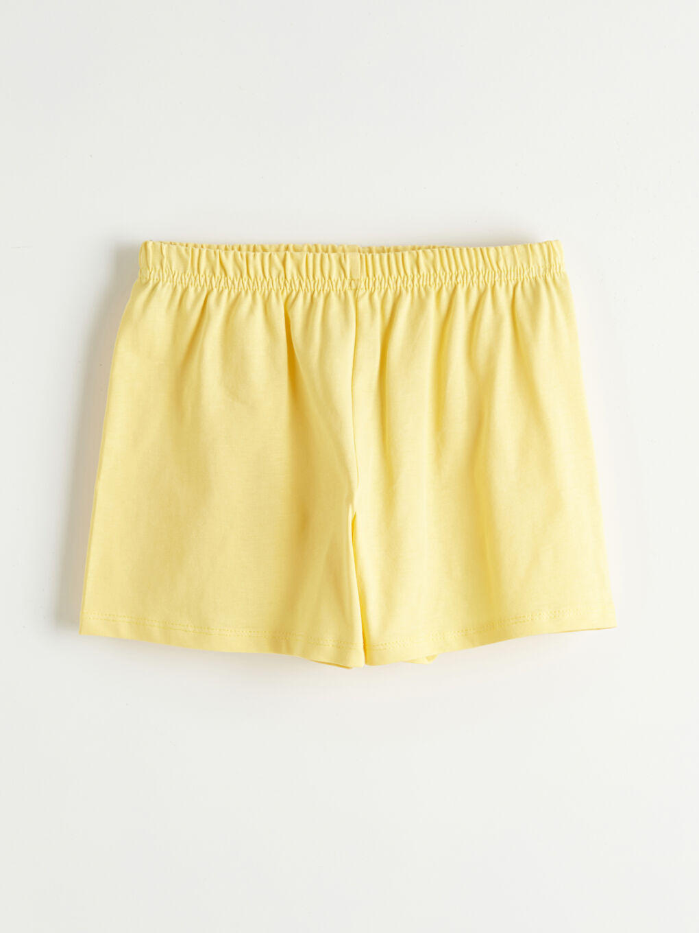 Sarı Baskılı Kız Çocuk Şortlu Pijama Takımı-4