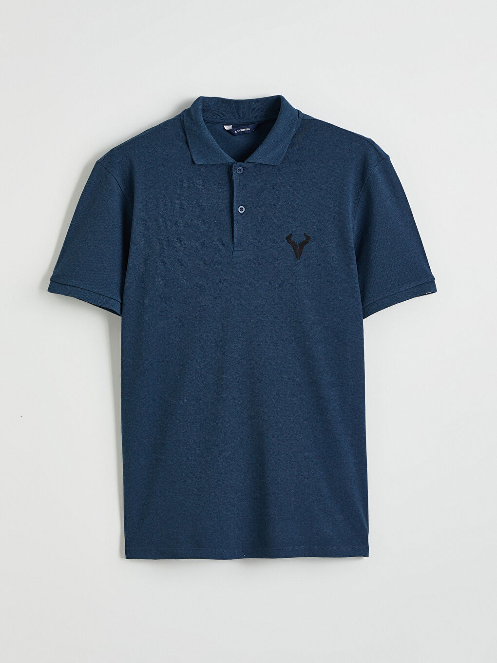 Petrol Polo Yaka Nakışlı Pike Erkek Tişört-4