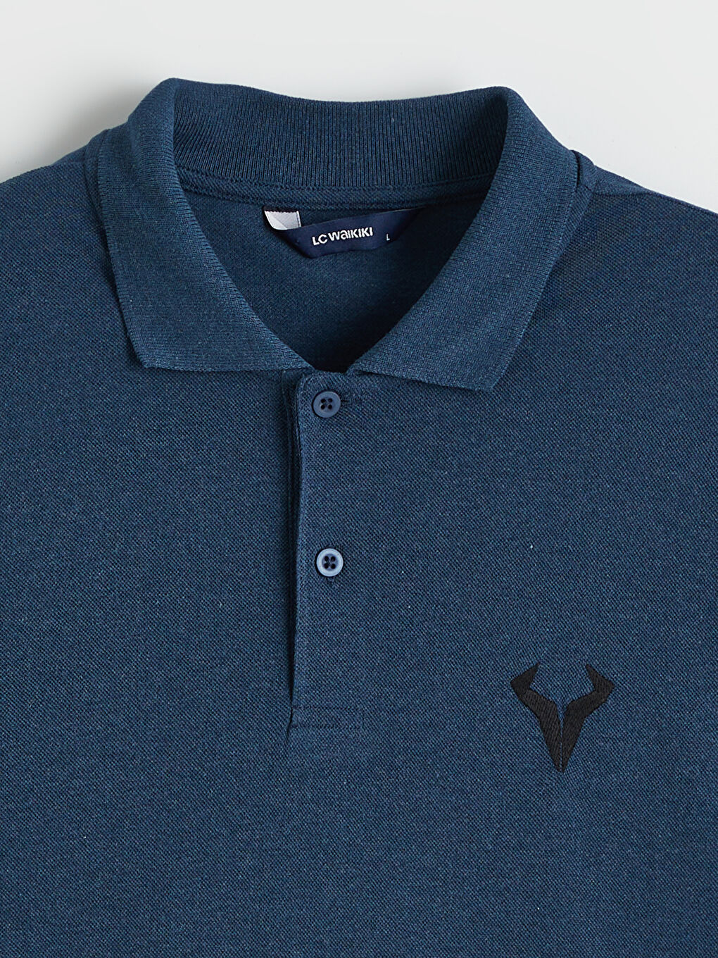 Petrol Polo Yaka Nakışlı Pike Erkek Tişört-5