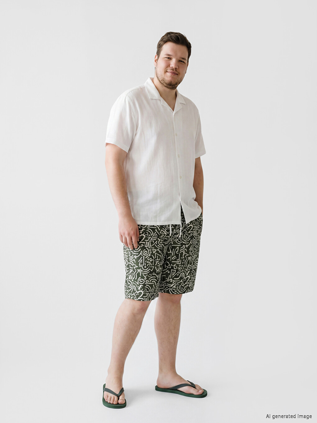 Short Patterned Men's Swim Shorts