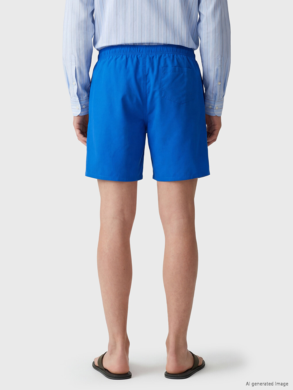 Knee Length Basic Men's Swimming Shorts-3