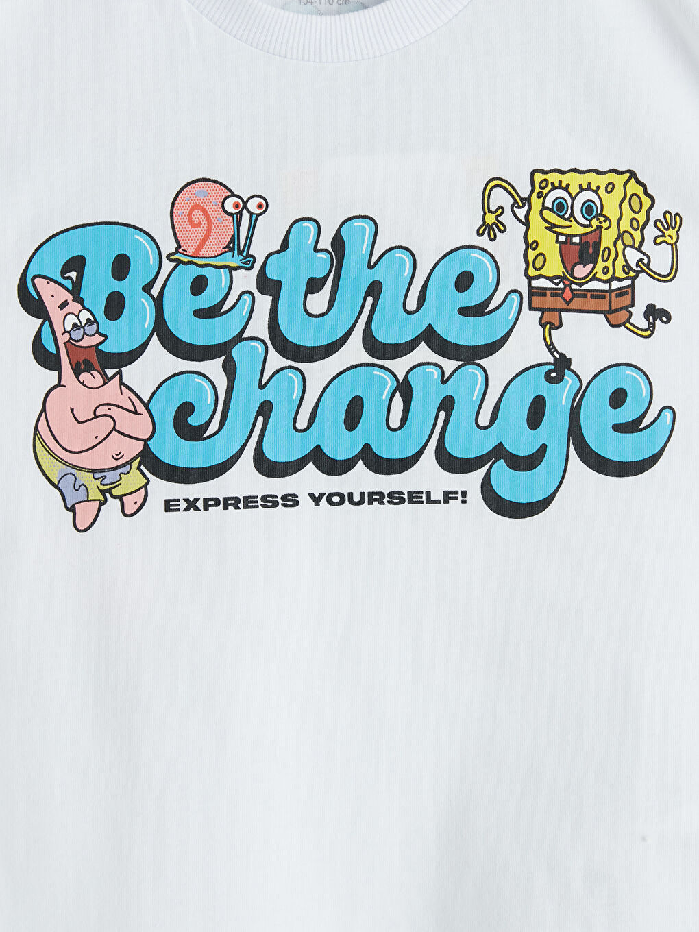 Beyaz Sünger Bob Baskılı Erkek Çocuk Tişört-3