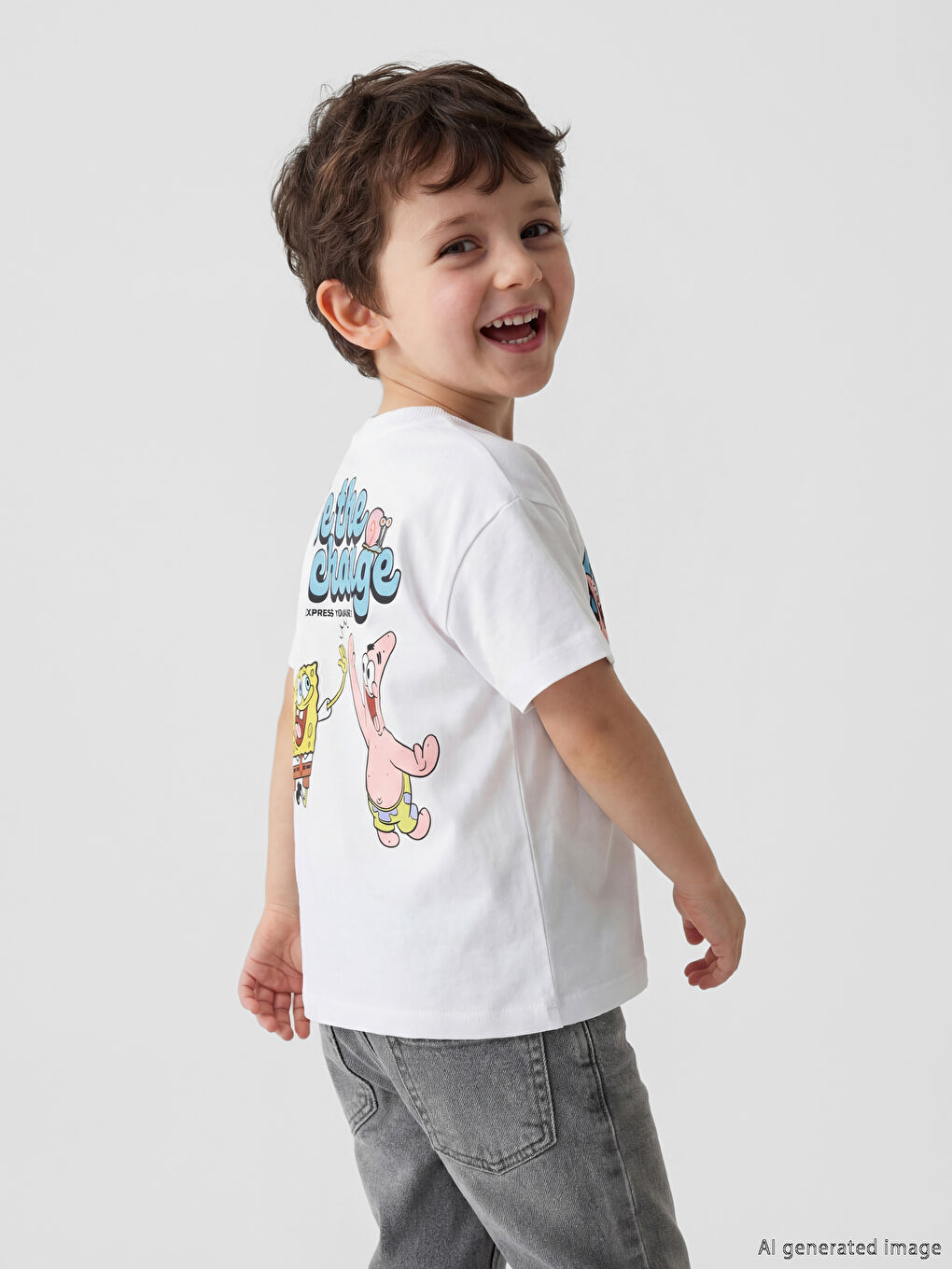 Футболка для мальчиков с принтом «Губка Боб»-1