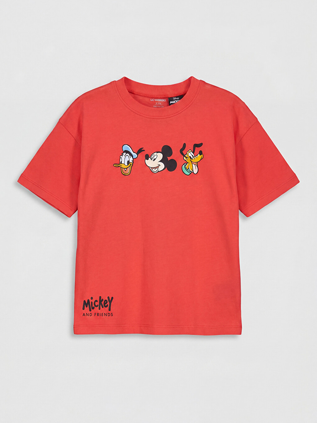 Kırmızı Mickey Mouse Baskılı Erkek Çocuk Tişört