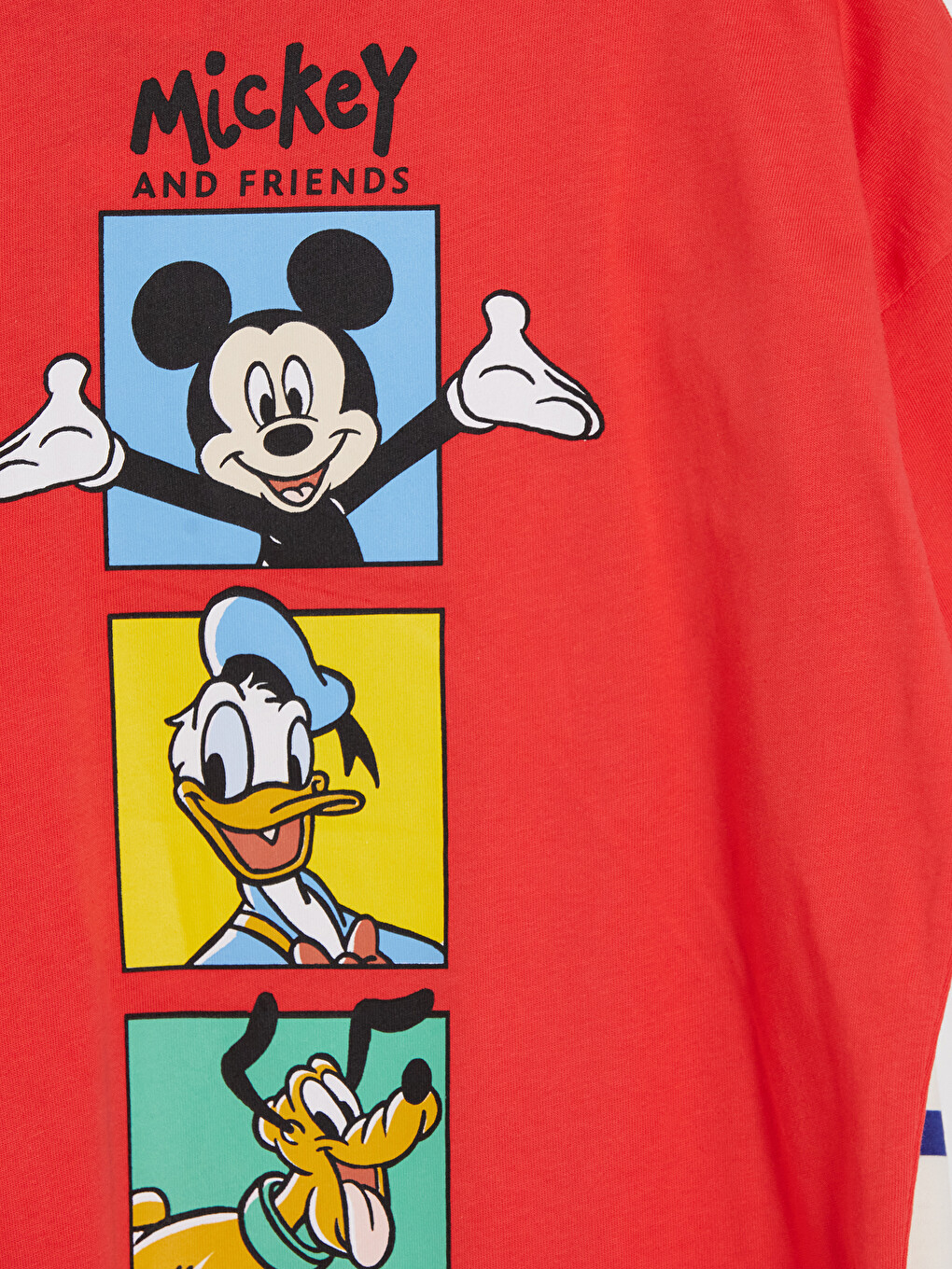 Kırmızı Mickey Mouse Baskılı Erkek Çocuk Tişört-2