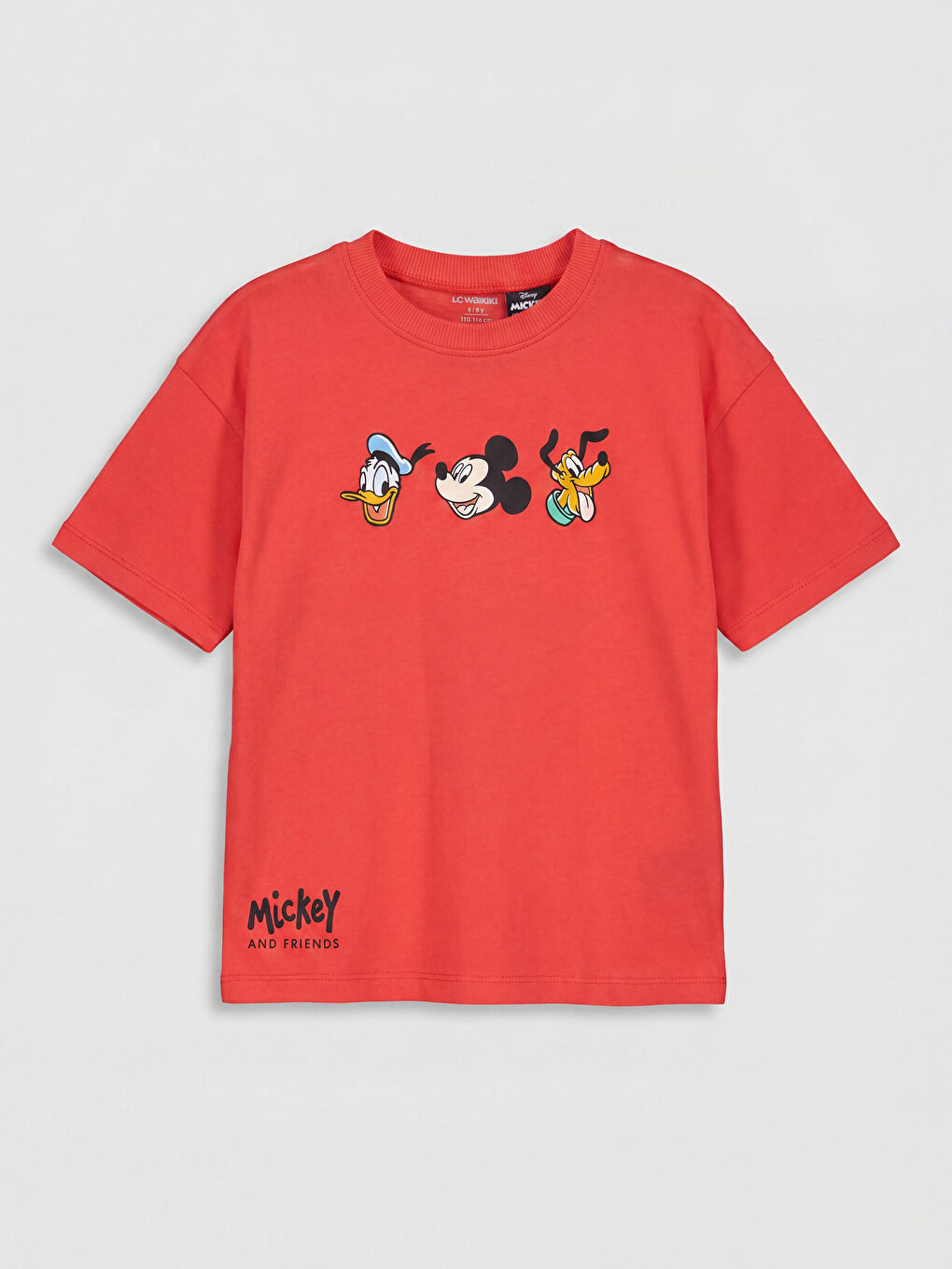 Kırmızı Mickey Mouse Baskılı Erkek Çocuk Tişört 2'li-2