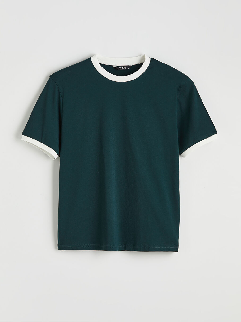 Yeşil Bisiklet Yaka Penye Erkek Tişört-4