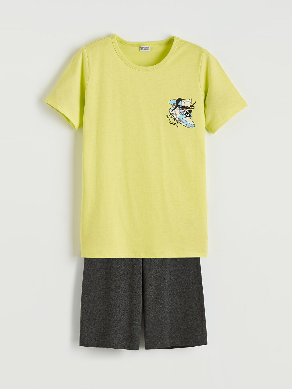 Yeşil Baskılı Erkek Çocuk Şortlu Pijama Takımı