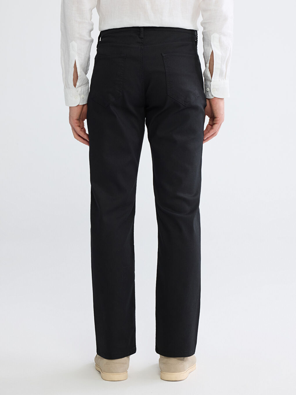 Siyah Standart Kalıp Erkek Pantolon-3