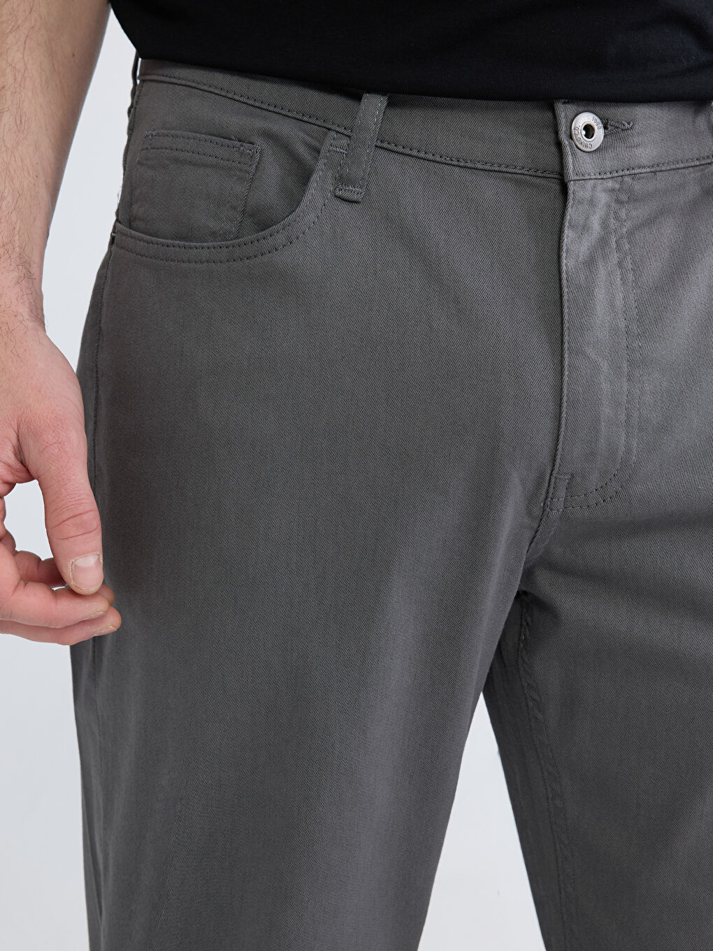 Antrasit Standart Kalıp Erkek Pantolon-2