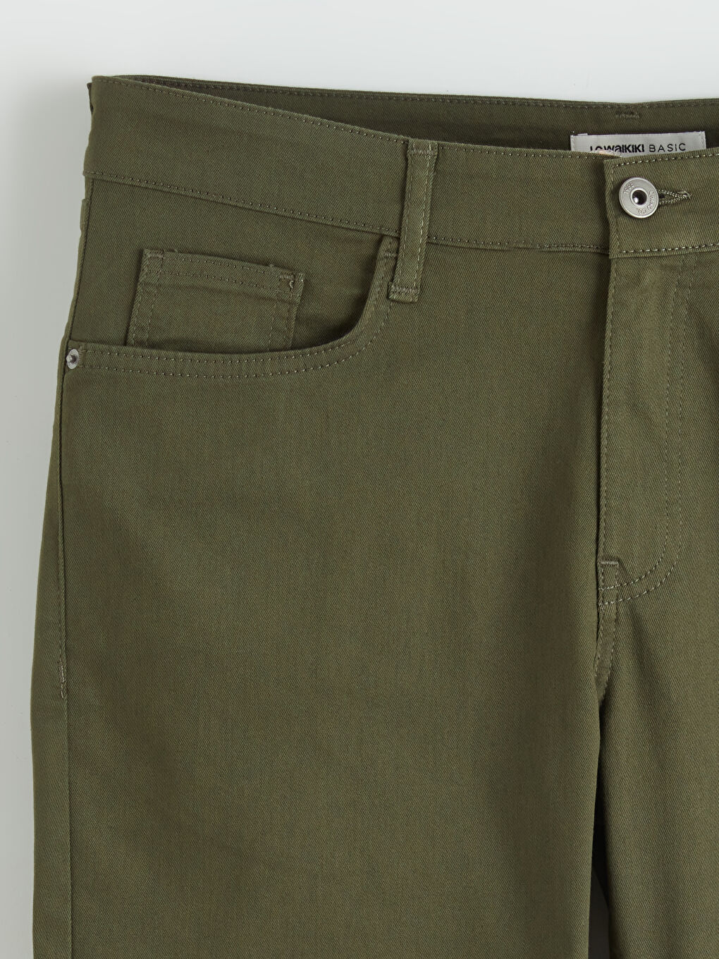 Haki Standart Kalıp Erkek Pantolon-5