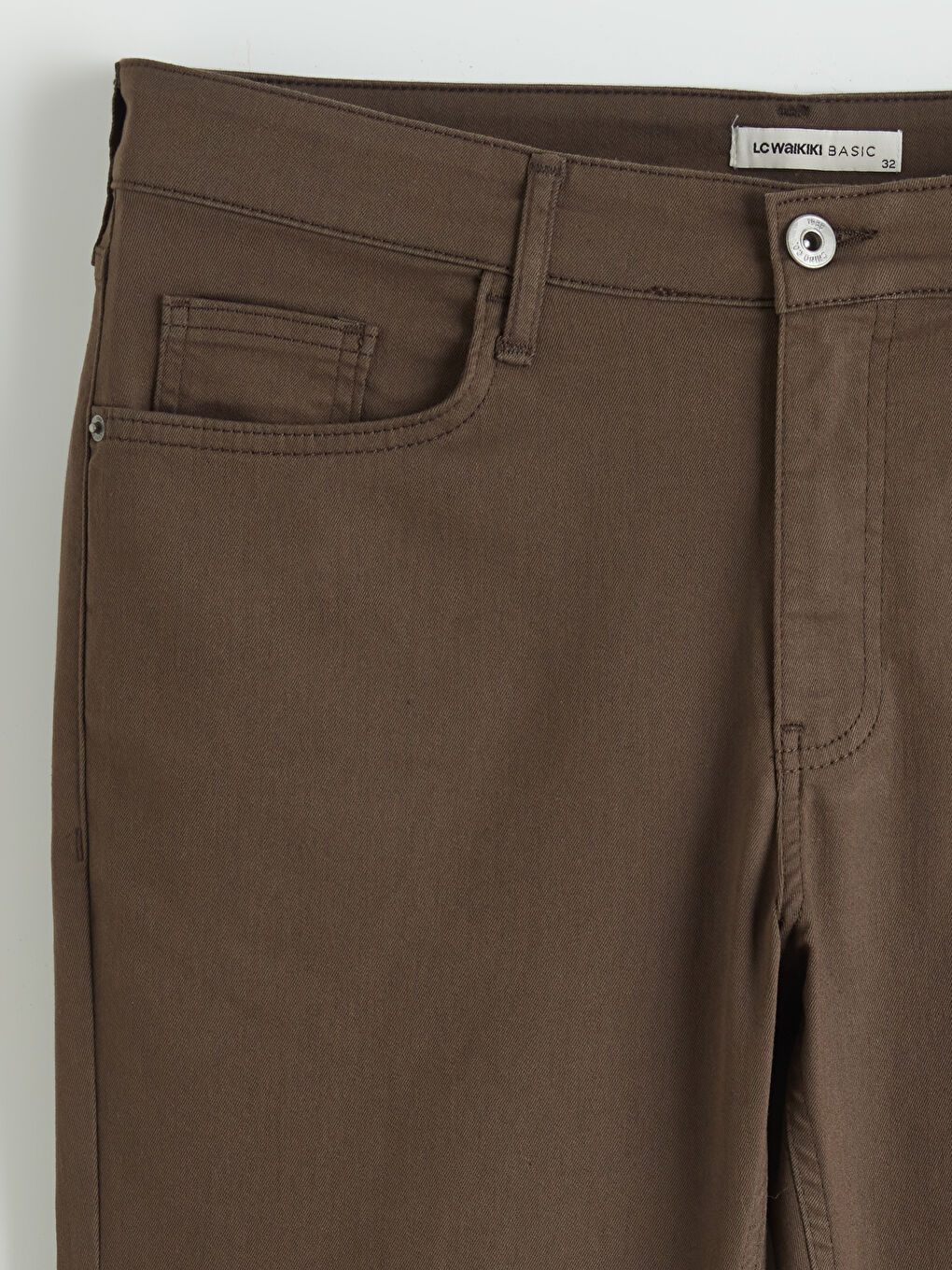 Kahverengi Standart Kalıp Erkek Pantolon-5