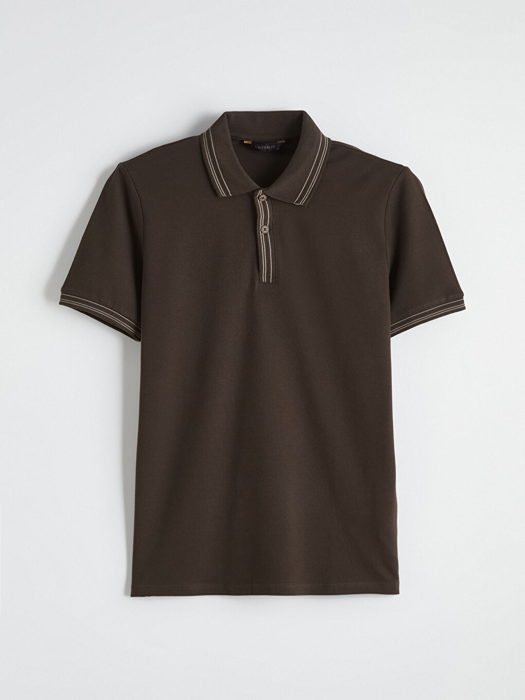 Kahverengi Polo Yaka Pike Erkek Tişört-4