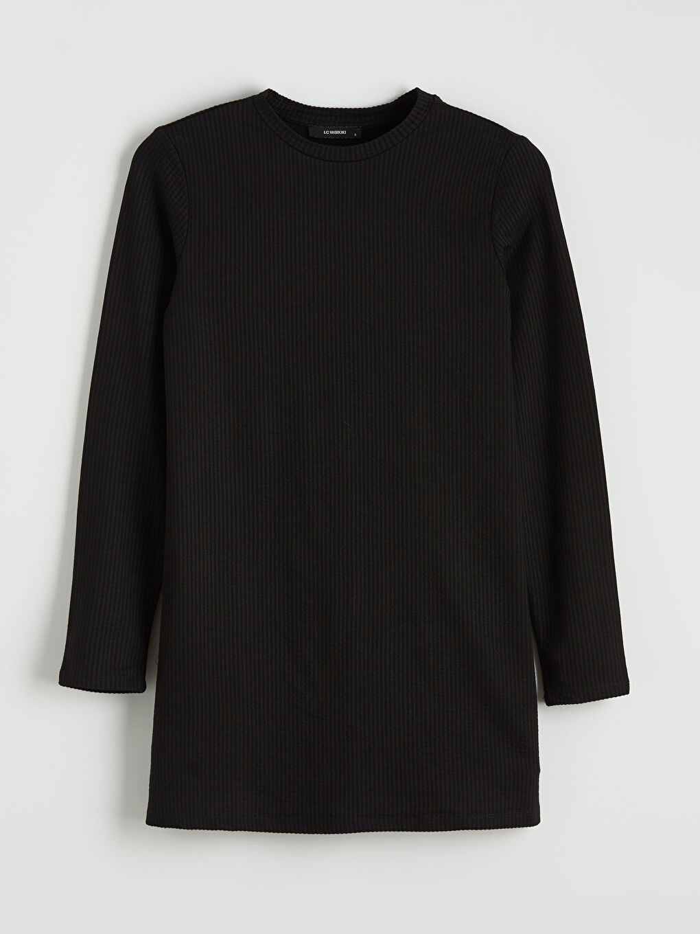 Siyah Bisiklet Yaka Fitilli Kadın Tunik-4