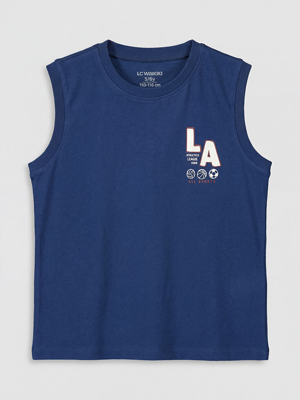 Lacivert LA Baskılı Erkek Çocuk Atlet