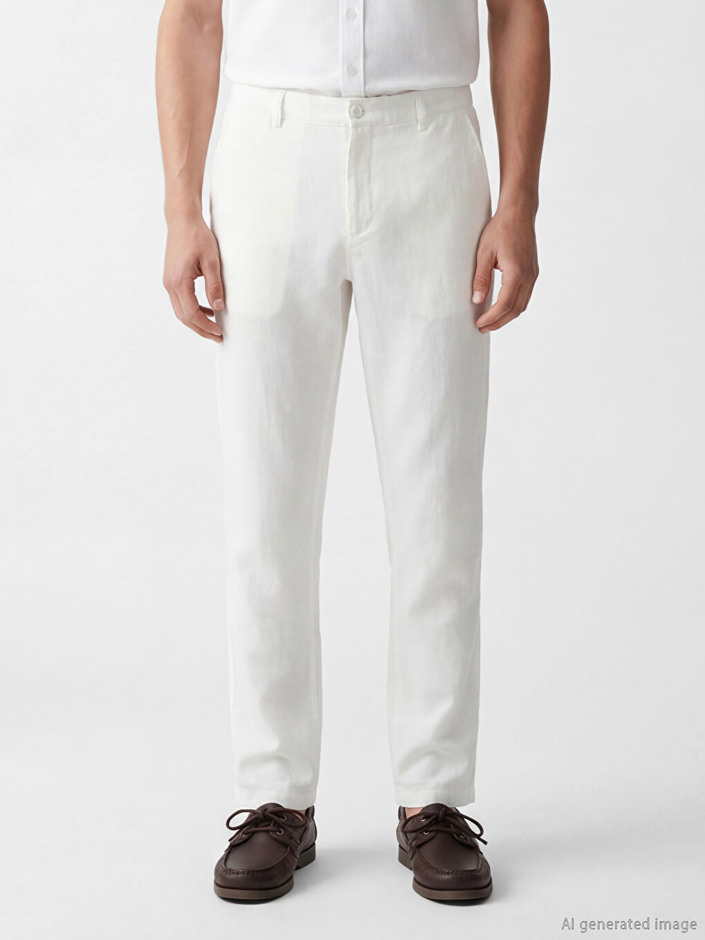Regular Fit Linen-Look Men's Trousers-1