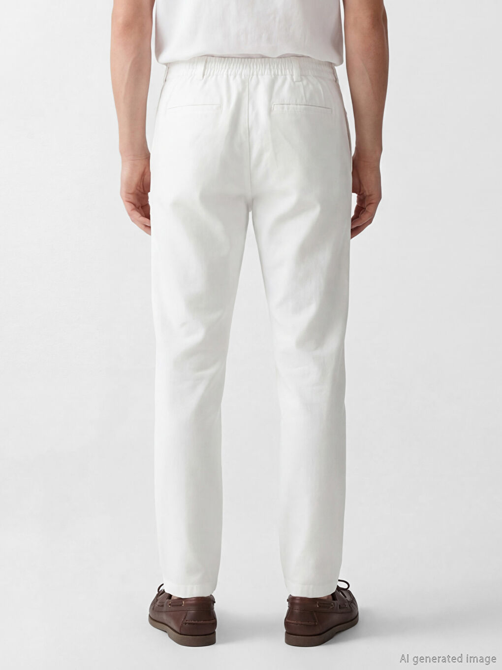Regular Fit Linen-Look Men's Trousers-2
