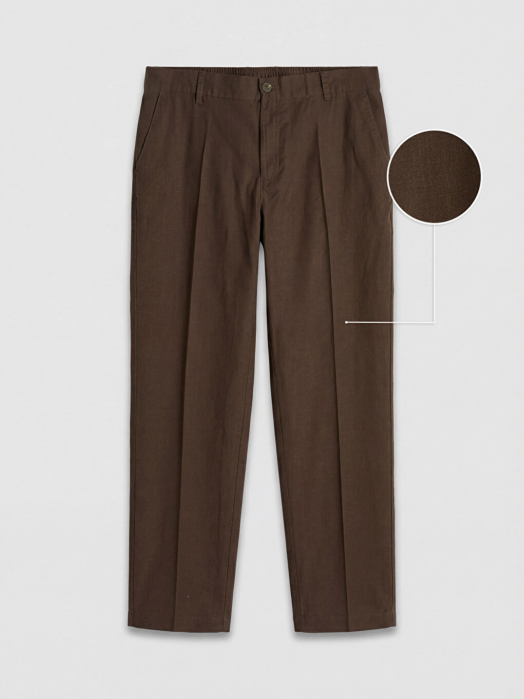 Regular Fit Linen-look Men's Pleated Trousers-2