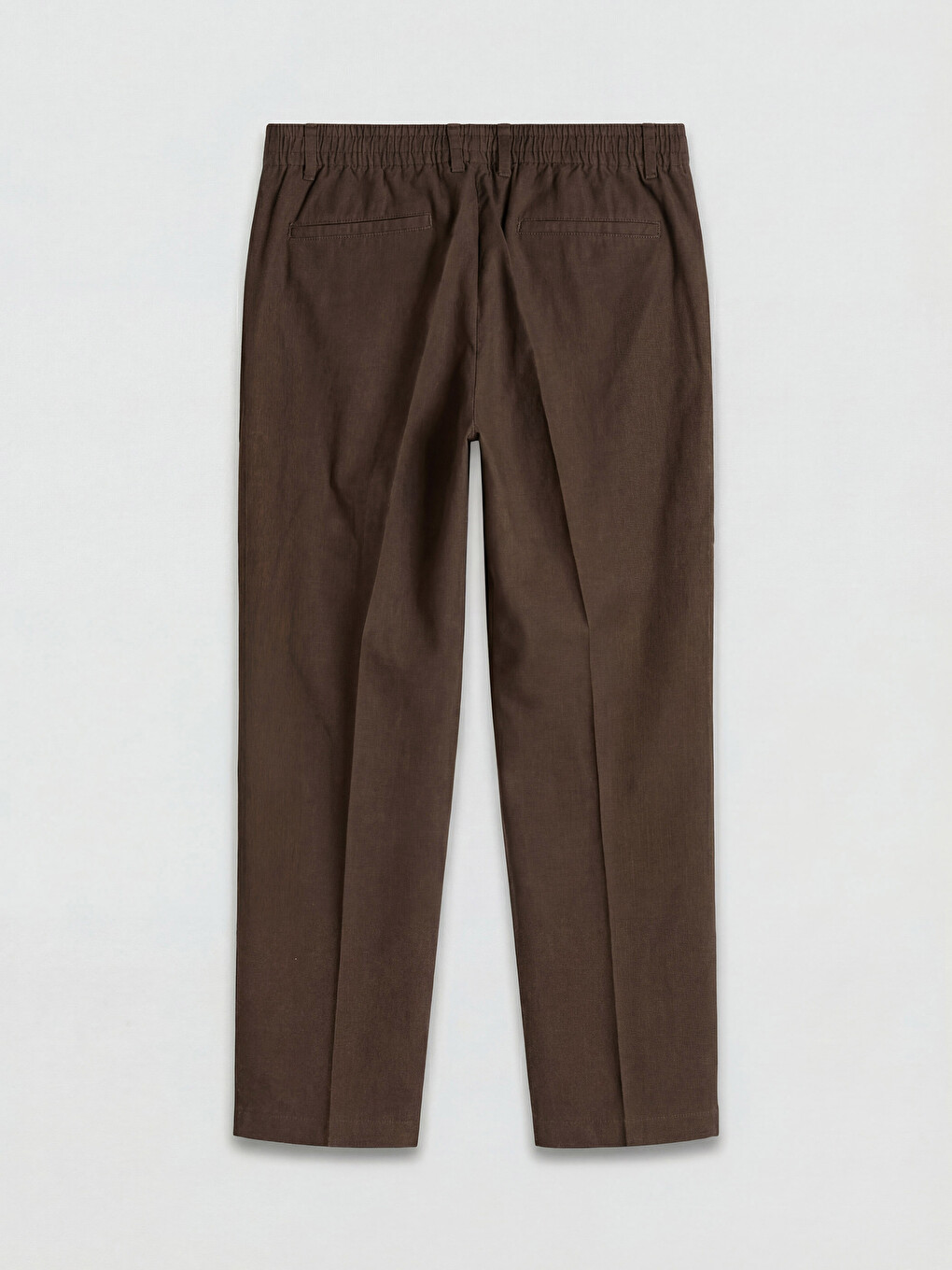 Regular Fit Linen-look Men's Pleated Trousers-3