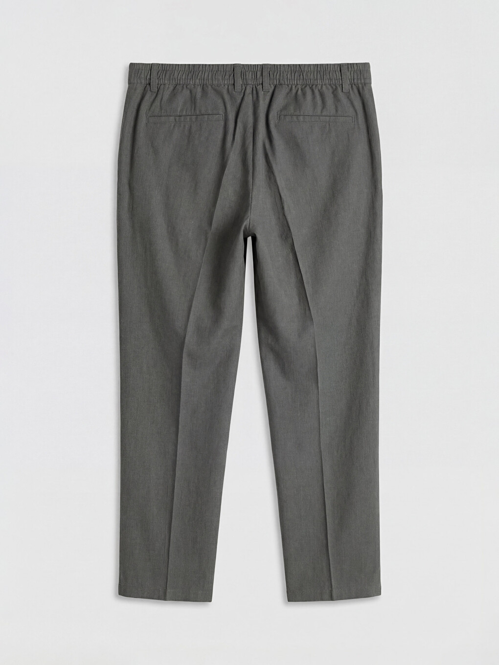 Pantalone ravnog kroja sa izgledom lana na falte za muškarce-3