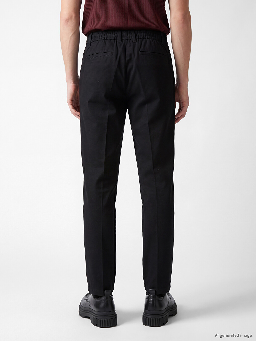 Regular Fit Linen-look Men's Pleated Trousers-3