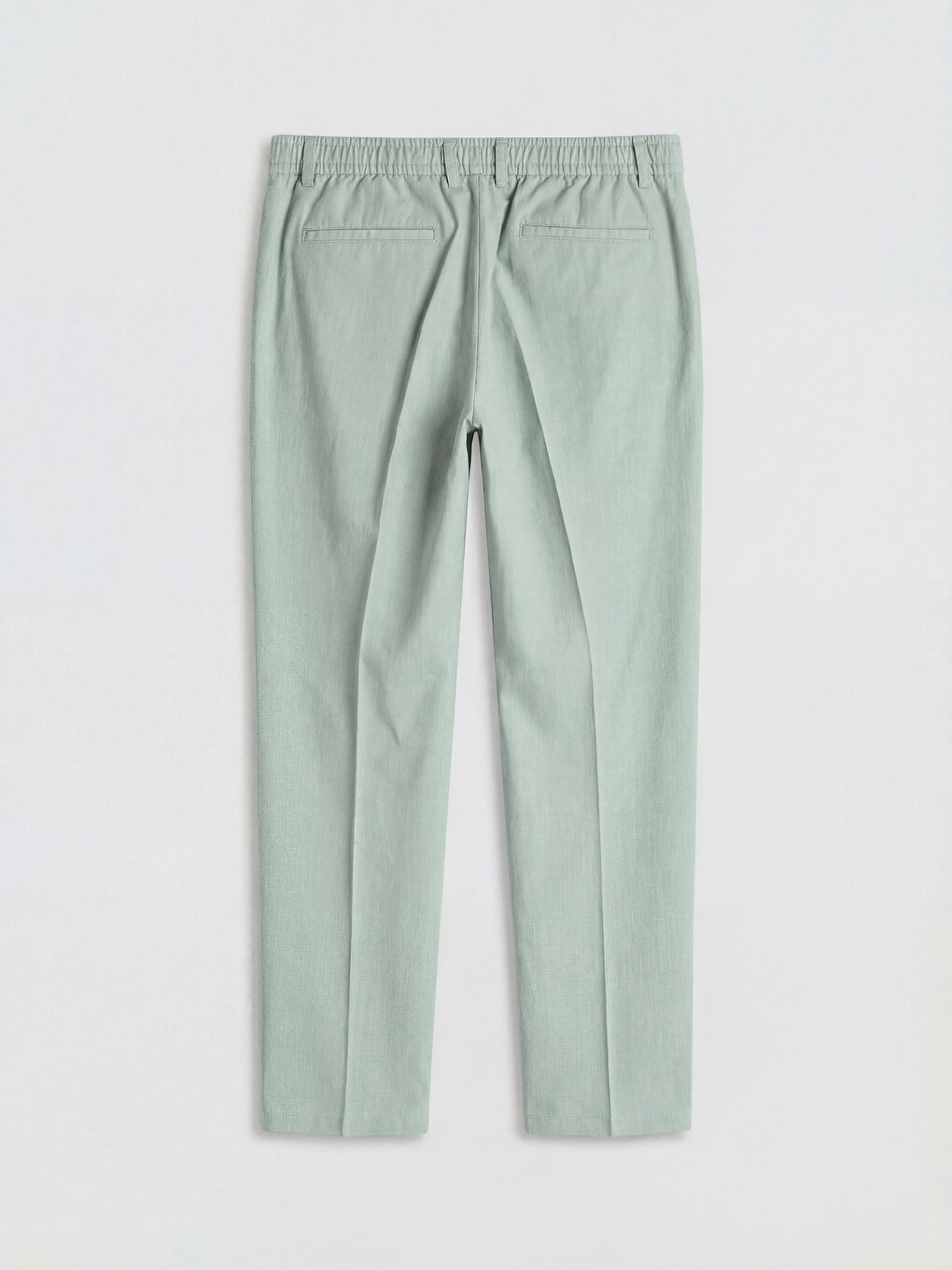Regular Fit Muške Pantalone Sa Naborima Od Materijala Sa Izgledom Lana-3