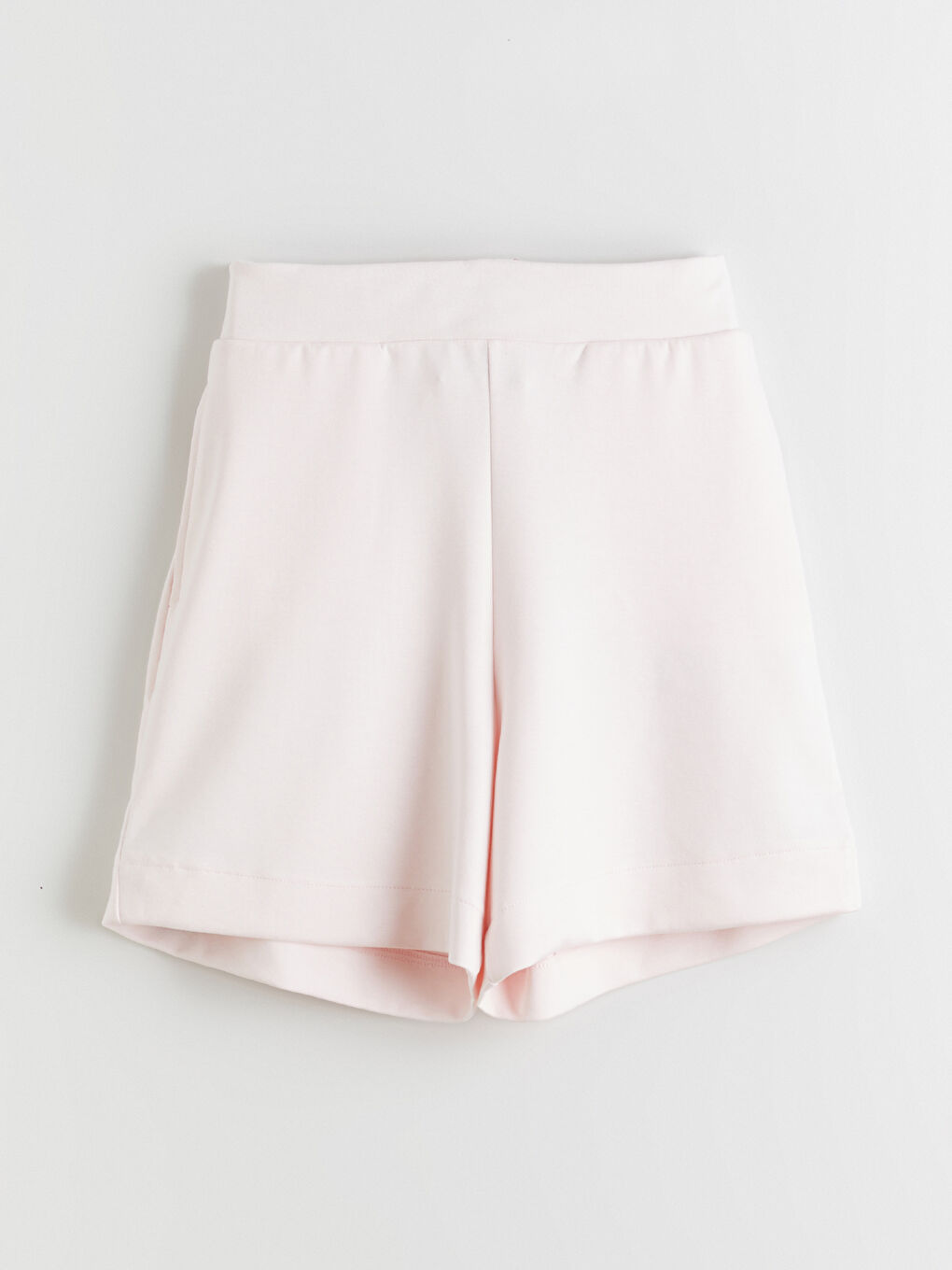 Pembe Beli Lastikli Soft Touch Kadın Spor Şort-4