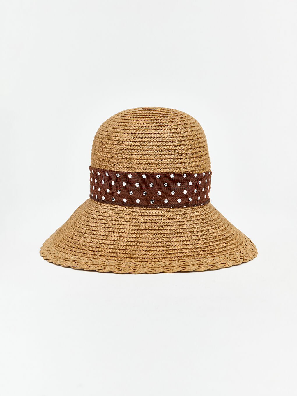 Bej Kadın Hasır Bucket Şapka