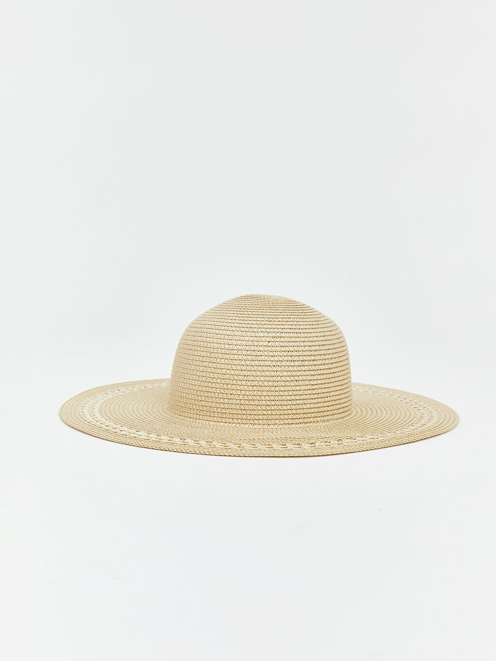 Bej Kadın Hasır Fötr Şapka 