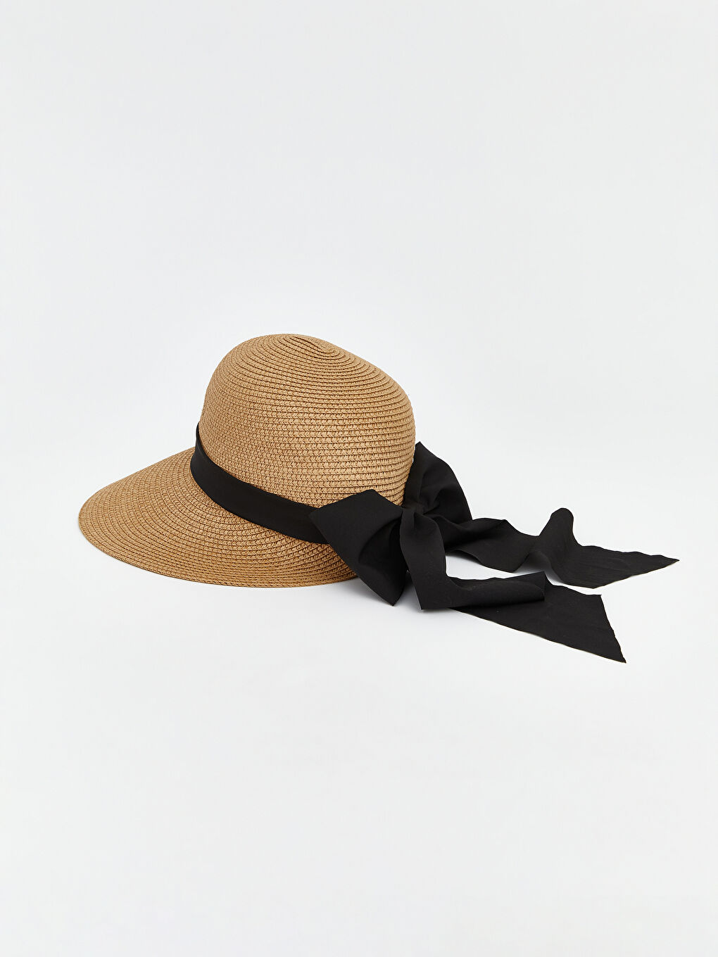 Bej Kadın Hasır Şapka-1