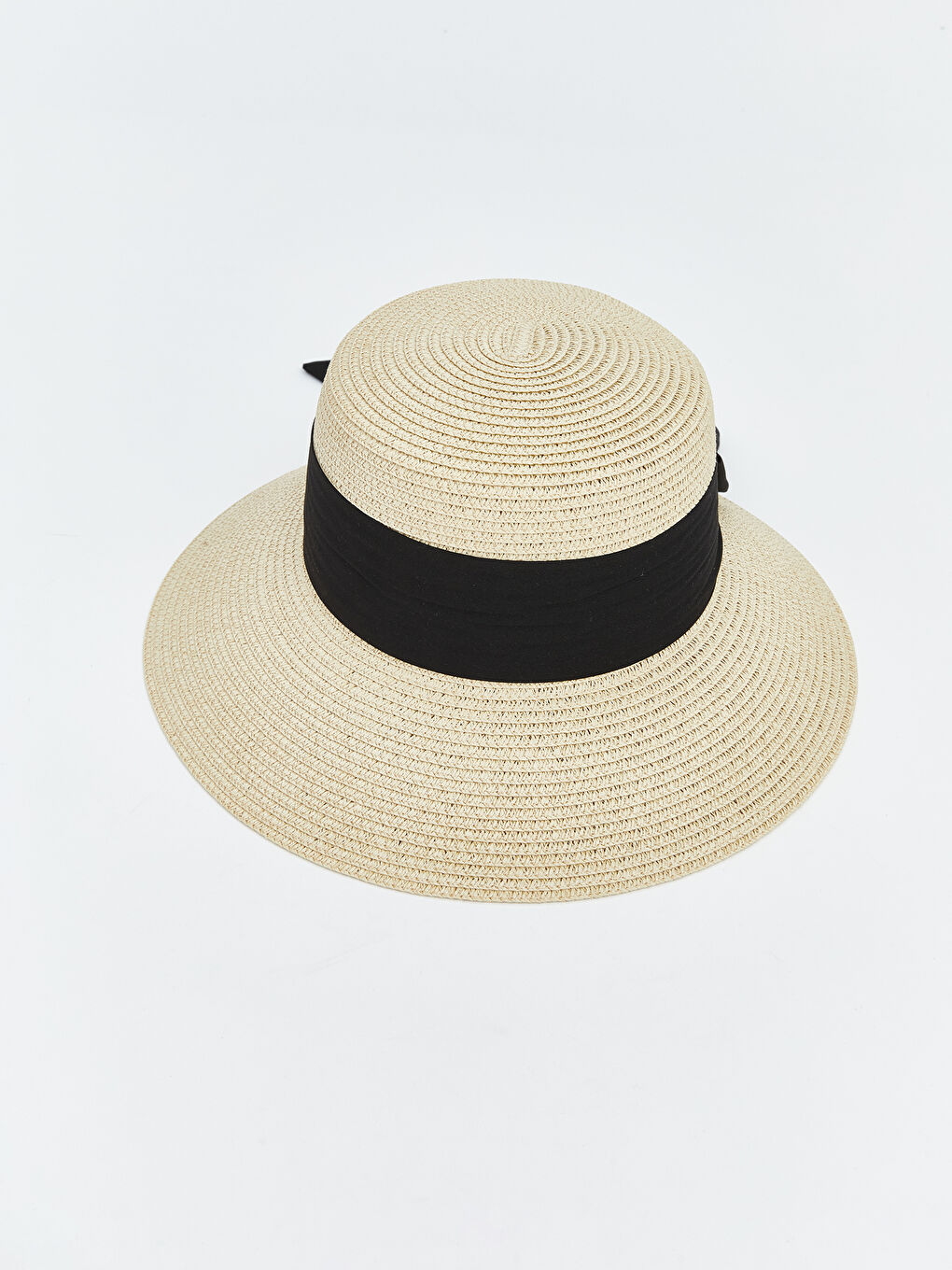 Bej Kadın Hasır Fötr Şapka-2