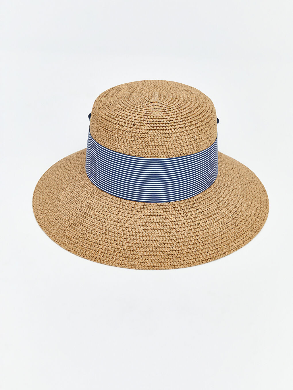 Bej Kadın Hasır Fötr Şapka-1