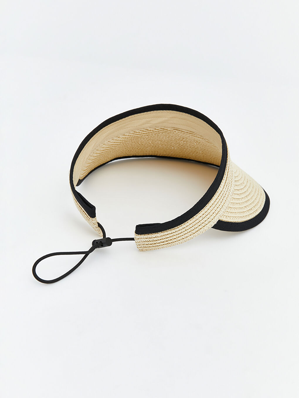 Bej Kadın Hasır Vizor Şapka-2