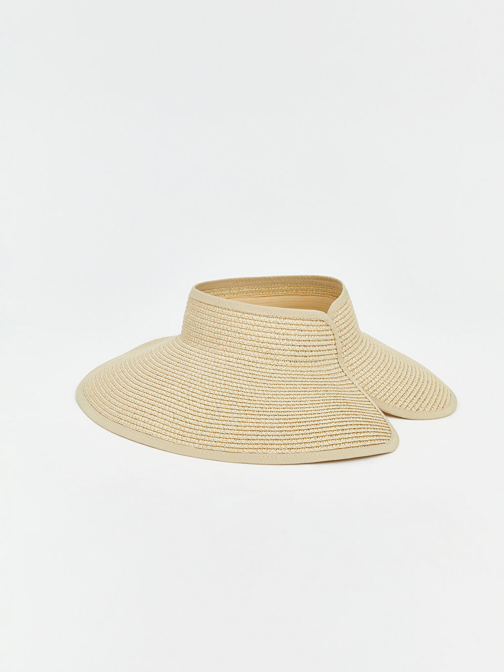 Bej Kadın Hasır Fötr Şapka -1