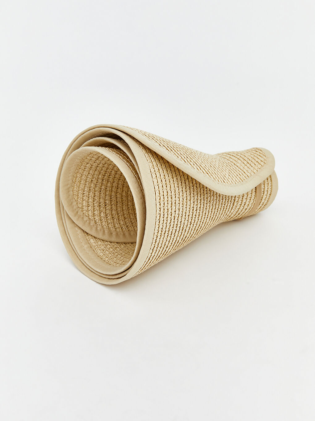 Bej Kadın Hasır Fötr Şapka -3