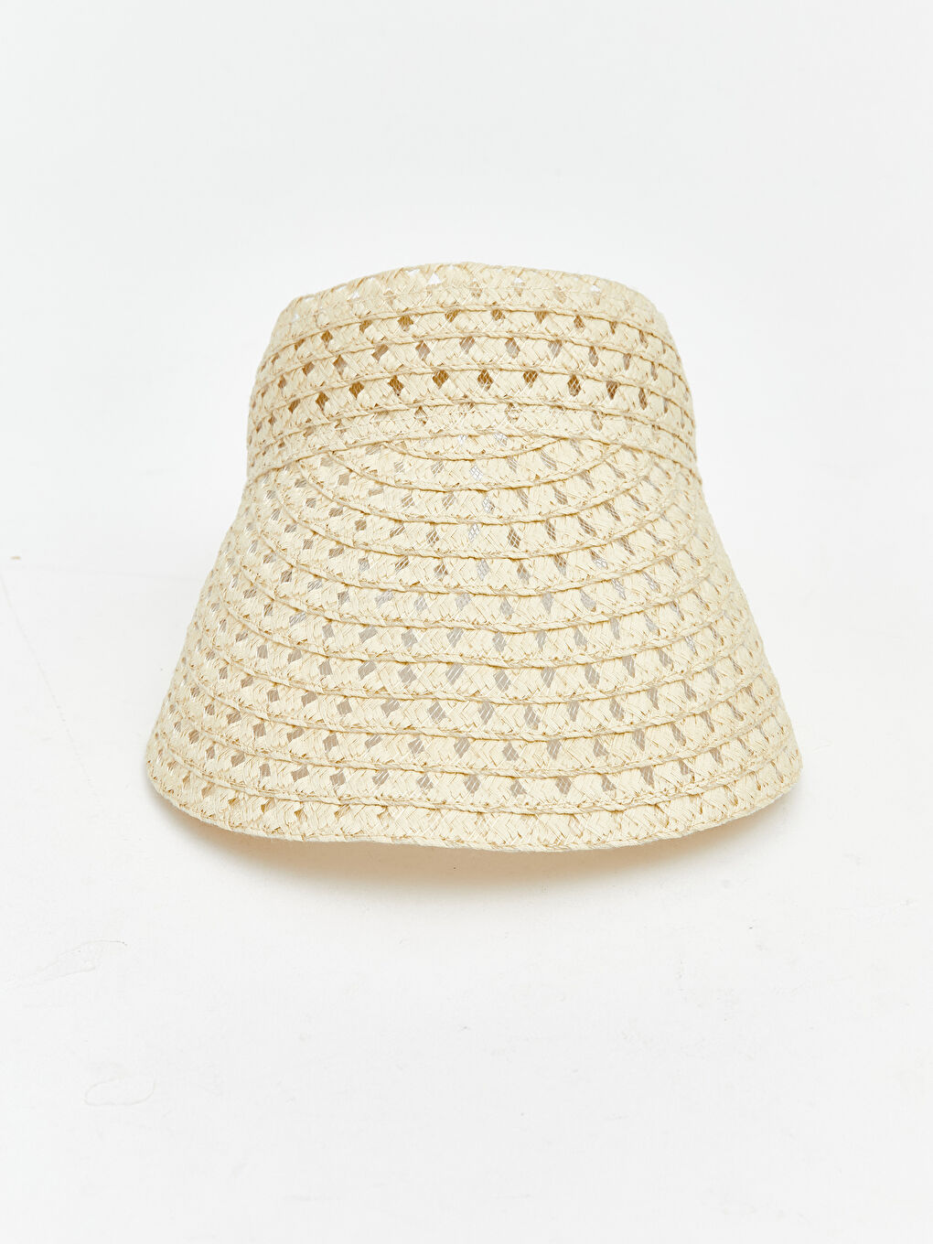 Bej Kadın Hasır Vizör Şapka