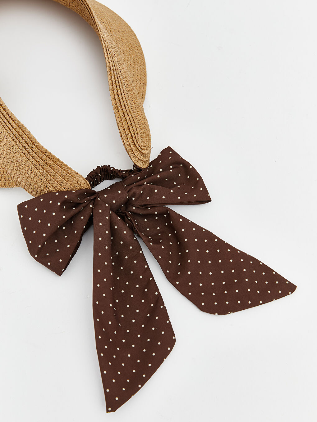 Bej Kadın Hasır Vizör Şapka-2