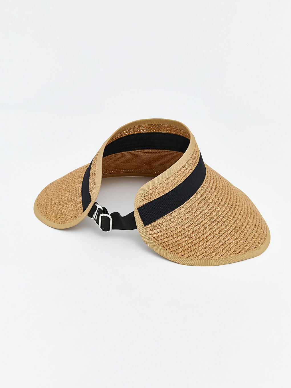 Bej Kadın Hasır Vizör Şapka -2