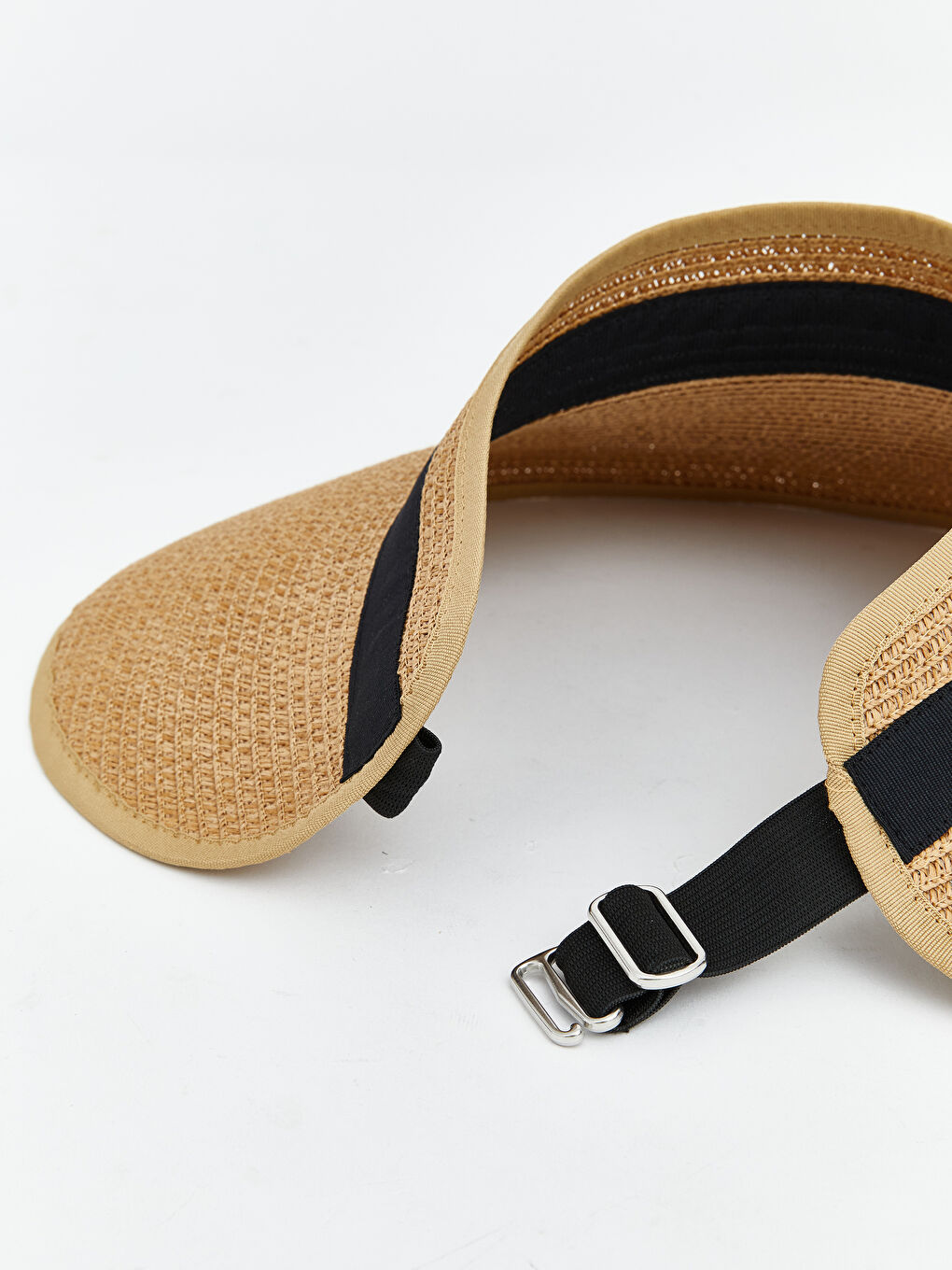 Bej Kadın Hasır Vizör Şapka -3